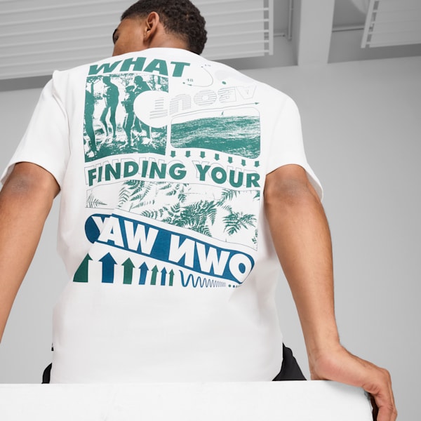 Playera House Of Graphics "What" para hombre, PUMA White, extralarge